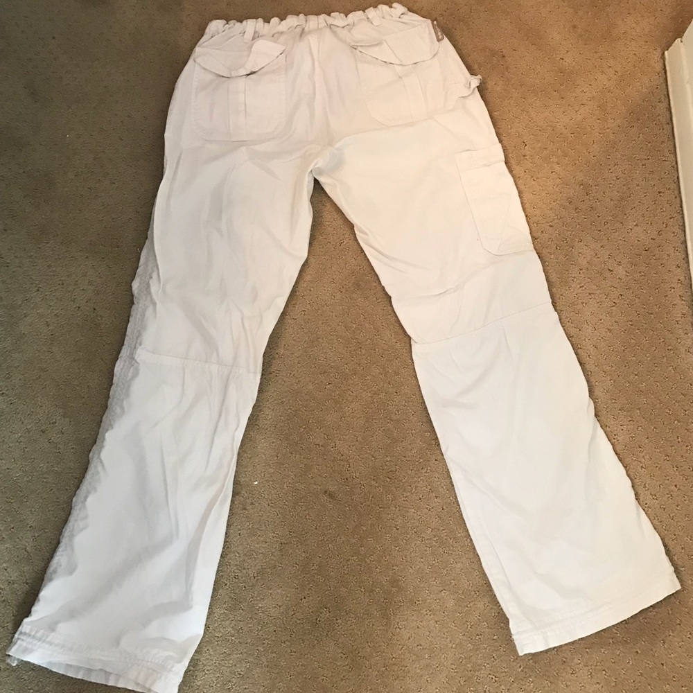 White scrub pants